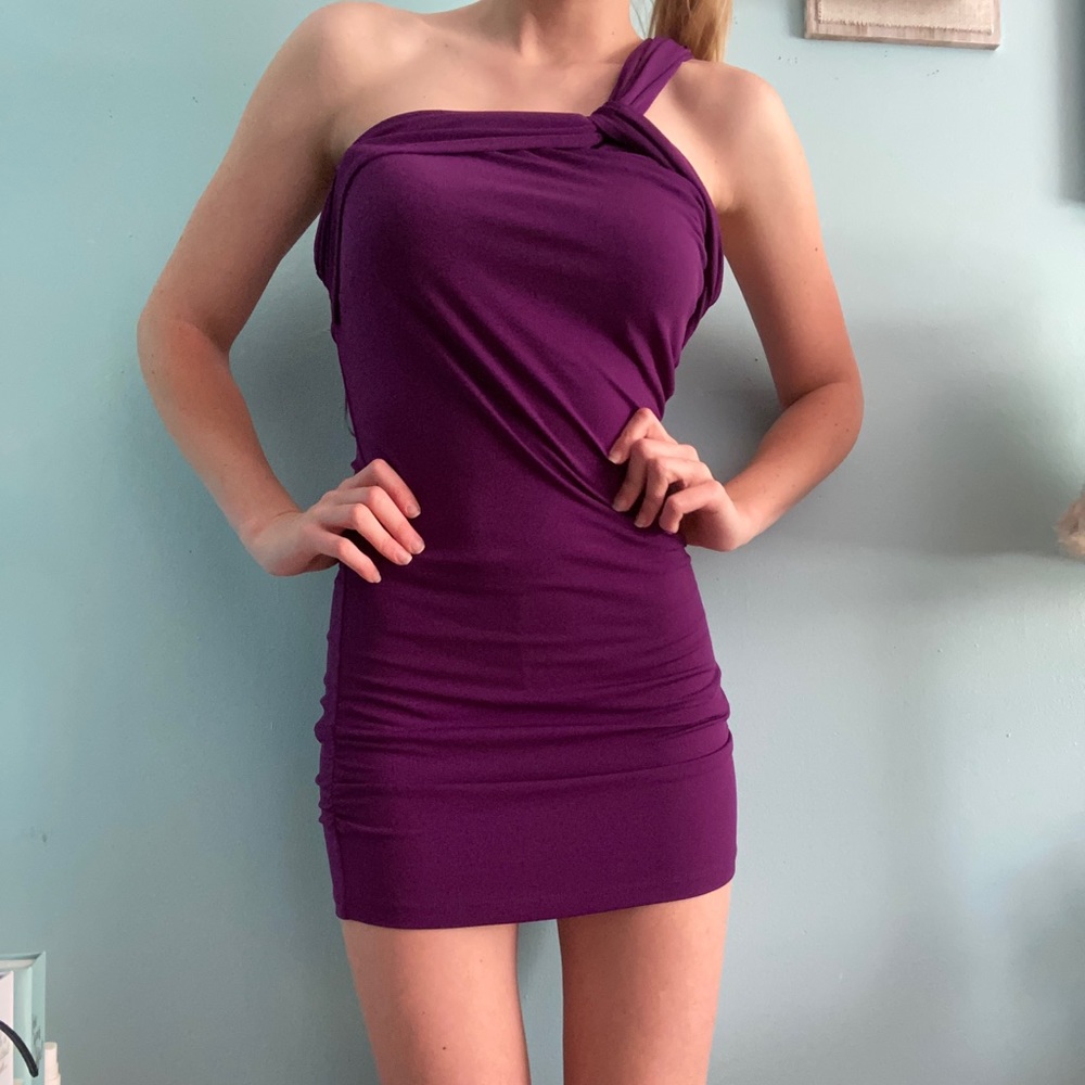 purple party dress